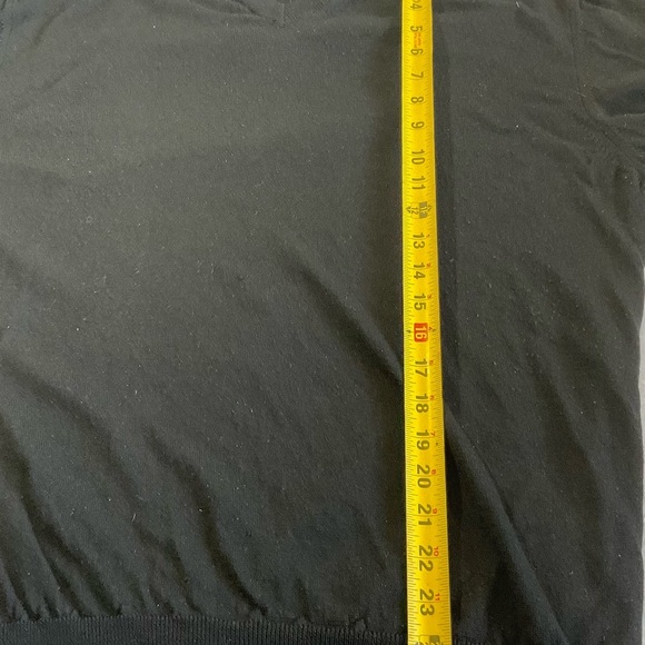 Giorgiolini Italian Extra Fine Merino Wool V-Neck Sweater Black Mens Large - Picture 6 of 7